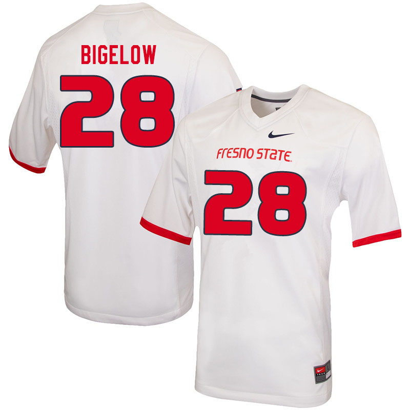 Men #28 Jevon Bigelow Fresno State Bulldogs College Football Jerseys Sale-White